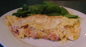 Cheese and gammon omelette